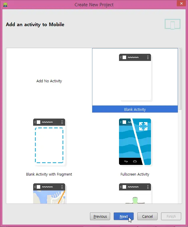 Select Template Activity